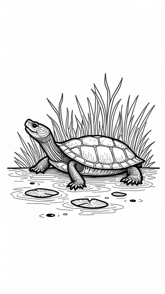 coloriage de tortue claquant